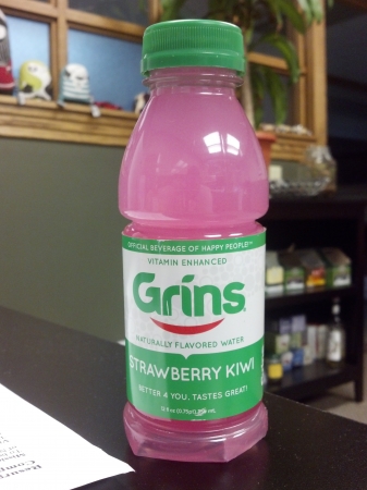 Grins Naturally Flavored Water Strawberry Kiwi