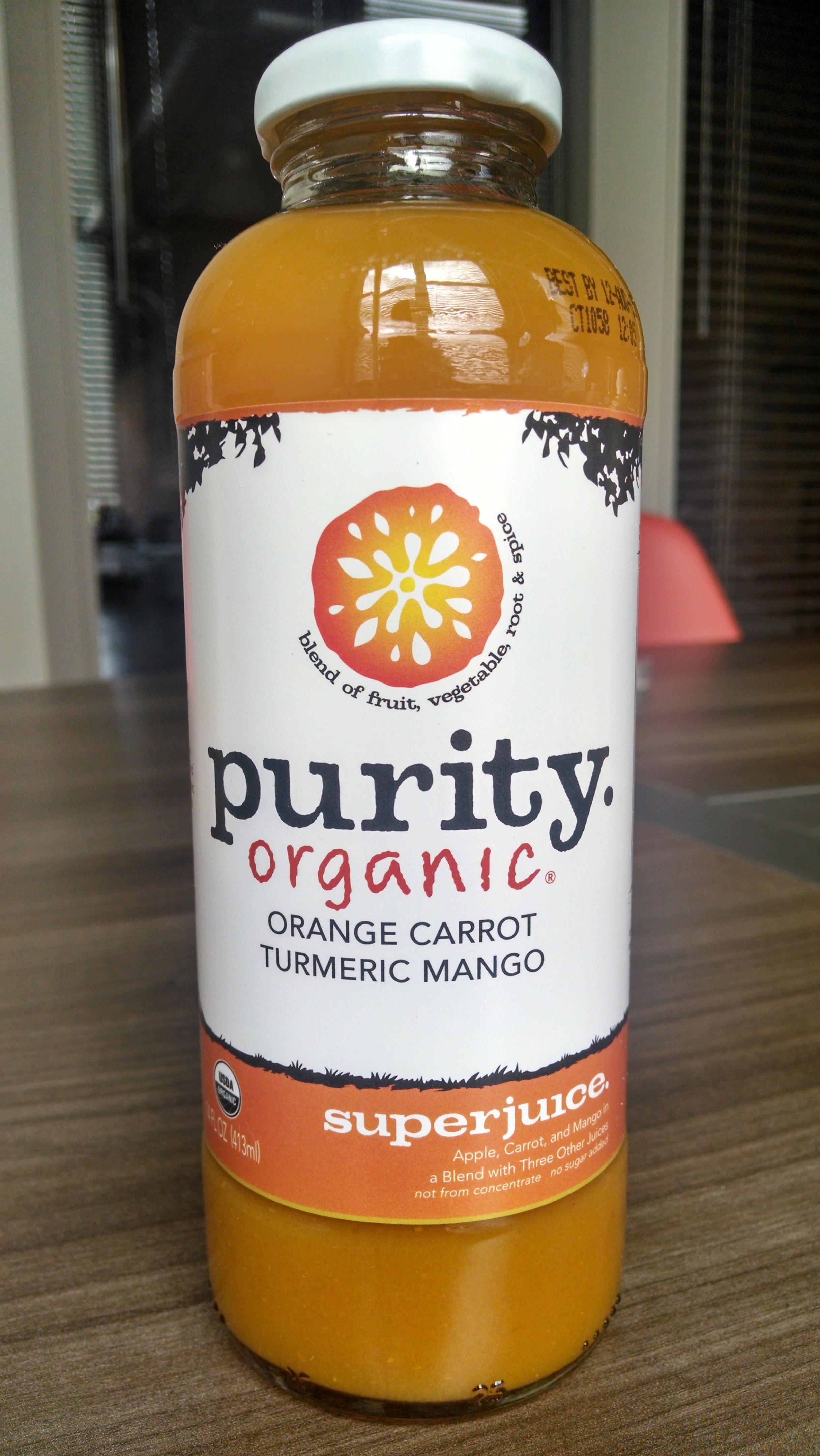 Purity Organic Superjuice Orange Carrot Turmeric Mango Thirsty Dudes