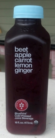 BluePrint Cold Pressed Juice Beverage Beet Apple Carrot Lemon Ginger