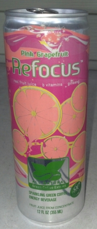 Refocus Sparkling Green Coffee Energy Beverage Pink Grapefruit