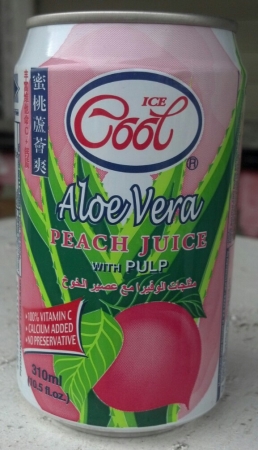 Ice Cool Aloe Vera Peach Juice With Pulp